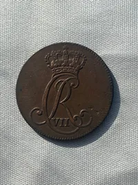 Original 1 sechsling år 1787 - skarpt og højt møntskær