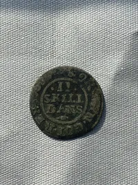 Original 2 skilling sølvmønt - år 16??