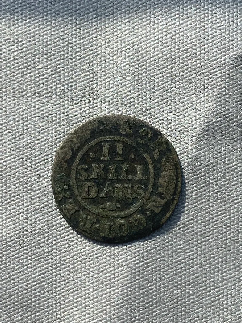 Original 2 skilling sølvmønt - år 16??