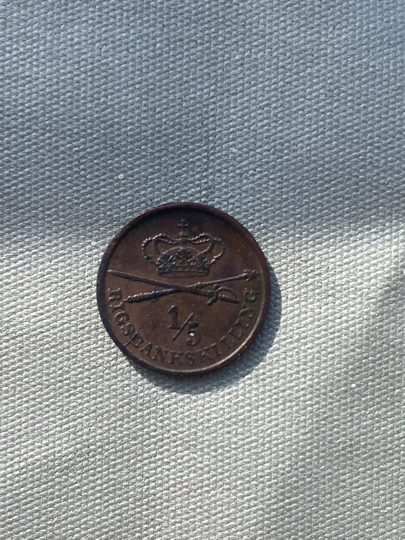 Original 1/5 rigsbanksskilling år 1842