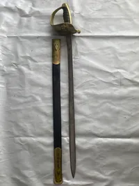 Original dansk skibssabel model 1882 - udfaset af søværnet, men anvendes stadig som vagtsabel på kongeskibet Dannebrog