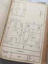 Originalt undervisningshæfte i tegningslæsning fra 1961