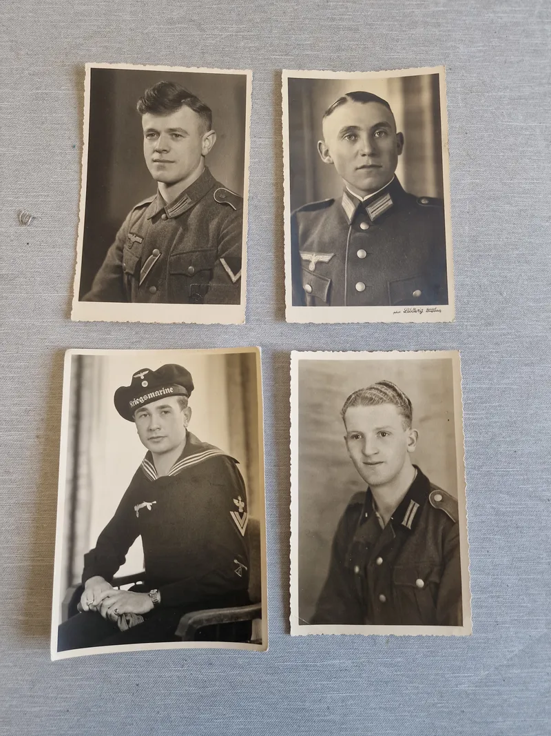 Samling Tyske portrætfotos WW2. postkort størrelse