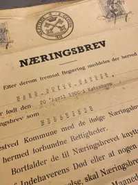 Originalt næringsbrev Næstved 1939