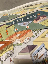 Ekstremt sjælden dansk nazistisk plakat  som fortæller om partiets opdeling mm.