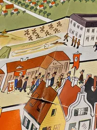 Ekstremt sjælden dansk nazistisk plakat  som fortæller om partiets opdeling mm.