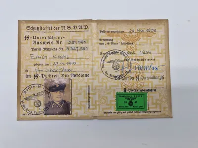 SS personale kort - Postwar