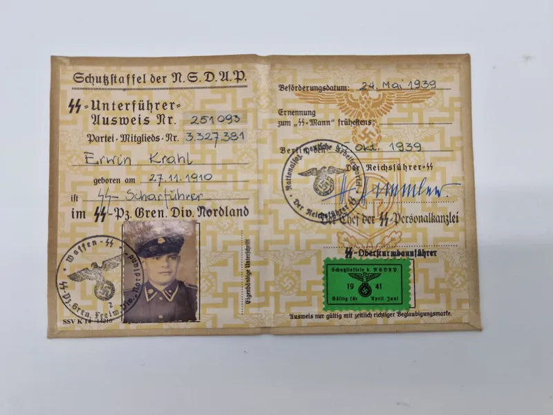 SS personale kort - Postwar