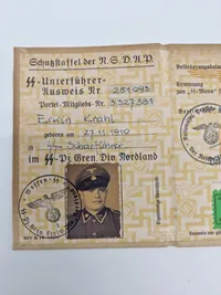 SS personale kort - Postwar
