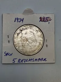 Original 5 Reichmark fra 1934