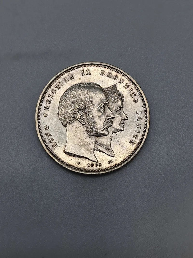 Original dansk 2 krone (jubilæums mønt) sølv