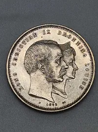Original dansk 2 krone (jubilæums mønt) sølv