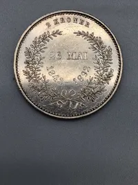 Original dansk 2 krone (jubilæums mønt) sølv