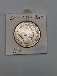 Original dansk 2 krone 1876