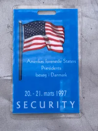 Ekstremt sjældent Security id kort fra præsident besøget i 1997