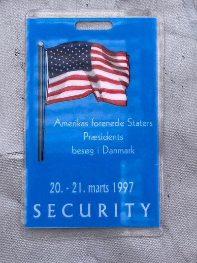 Ekstremt sjældent Security id kort fra præsident besøget i 1997