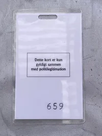 Ekstremt sjældent Security id kort fra præsident besøget i 1997
