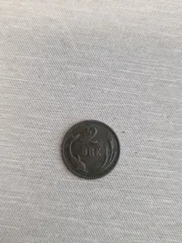 Original dansk 2 øre fra 1887