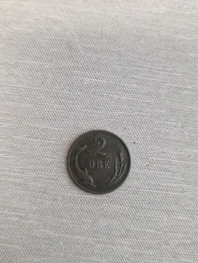 Original dansk 2 øre fra 1887