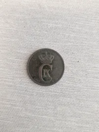 Original dansk 2 øre fra 1887