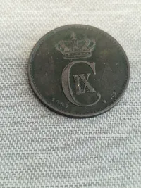 Original dansk 2 øre fra 1887