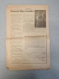 Original dansk krigs avis med skriv om Kaj Munk