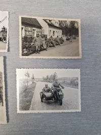 Samling tyske billeder med soldater med motorcykel