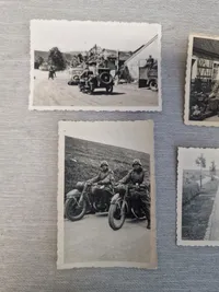 Samling tyske billeder med soldater med motorcykel