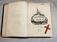 Sjælden original bog fra 1852 -  Felttogene 1848.49.50 med lille stofkors