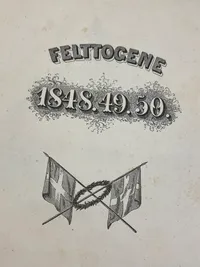 Sjælden original bog fra 1852 -  Felttogene 1848.49.50 med lille stofkors