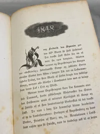 Sjælden original bog fra 1852 -  Felttogene 1848.49.50 med lille stofkors