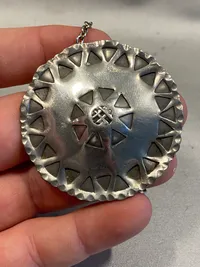 Stort halssmykke dansk design af Pewter, Kjeld Hansen Copenhagen