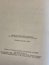 Report of the Warren comission on the assassination of president Kennedy