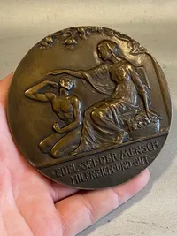 Sjælden stor tysk token fra ww1/1920 - stor tung bronze mønt