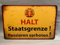 Tysk statsgrænse skilt - reproduktion