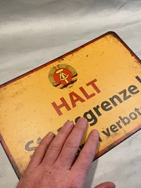 Tysk statsgrænse skilt - reproduktion