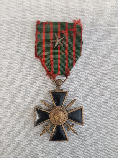 Originalt Fransk Croix de Guerre WW1, 1914/1916
