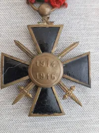 Originalt Fransk Croix de Guerre WW1, 1914/1916