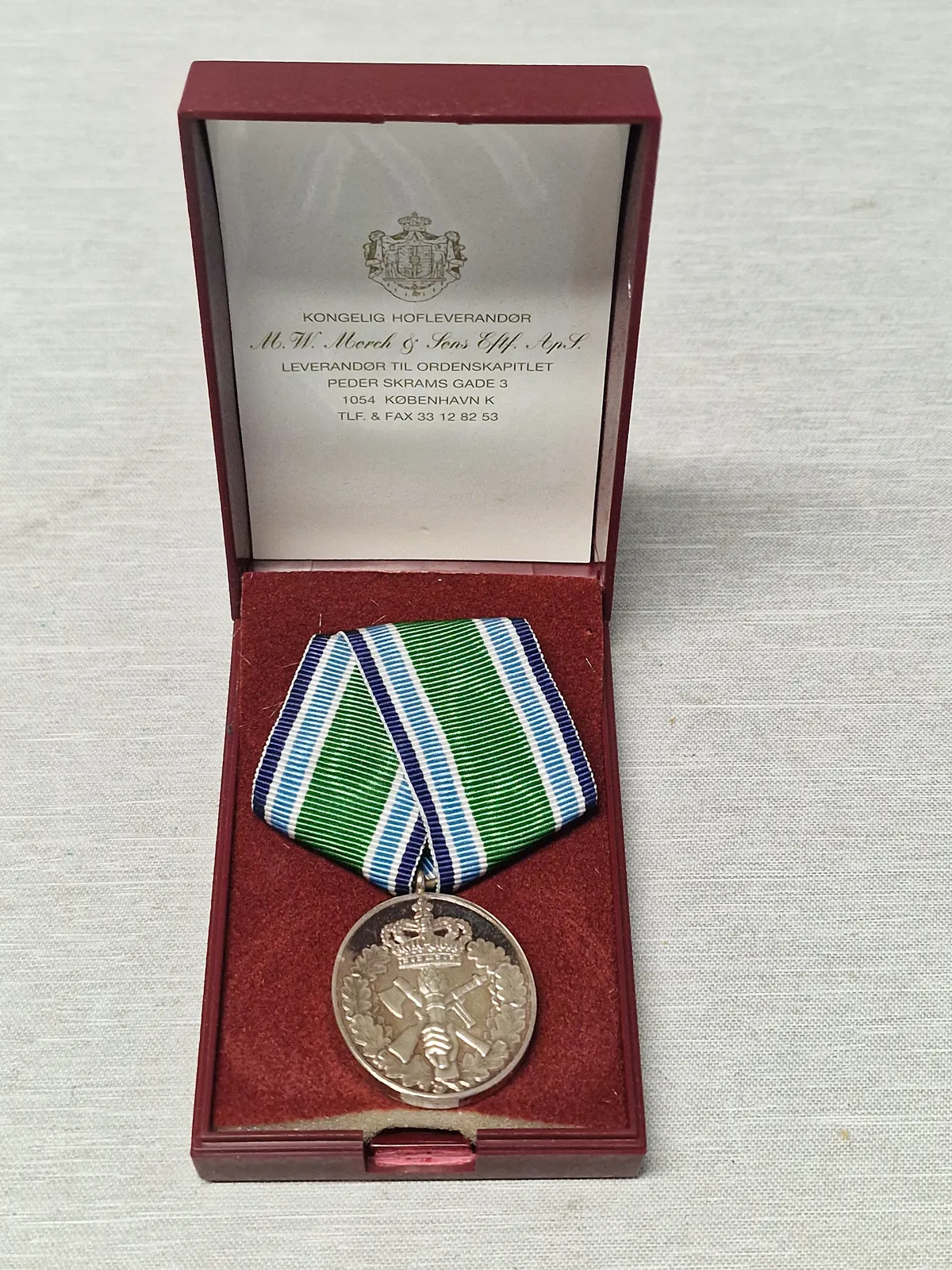 HJV medalje af sterlingsølv m. æske