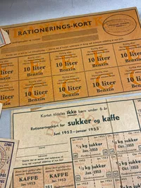 Stor samling originale rationeringsmærker