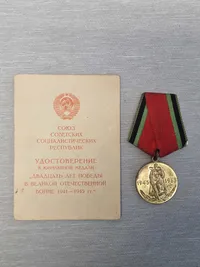 Original russisk medalje med tildelingspapirer
