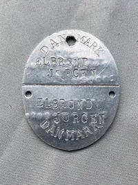 Originalt dansk soldater id disk - tidlig