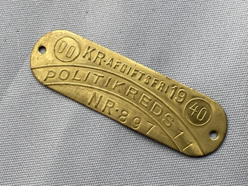 Originalt dansk afgift mærke for politikreds nr 11