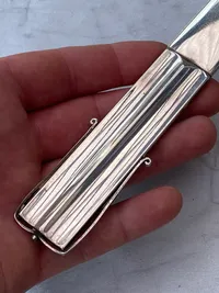 Dansk papirkniv med greb af 3 tårnet sølv - sølvsmed: Hans Jensen & Co 1899-1937