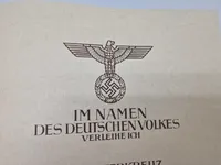 Tysk ritterkreuz urkunde - Postwar