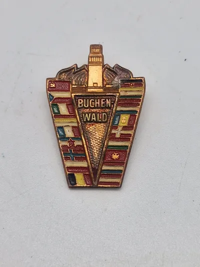 Original Buchenwald tinnie for overlevende Dk flag mm.
