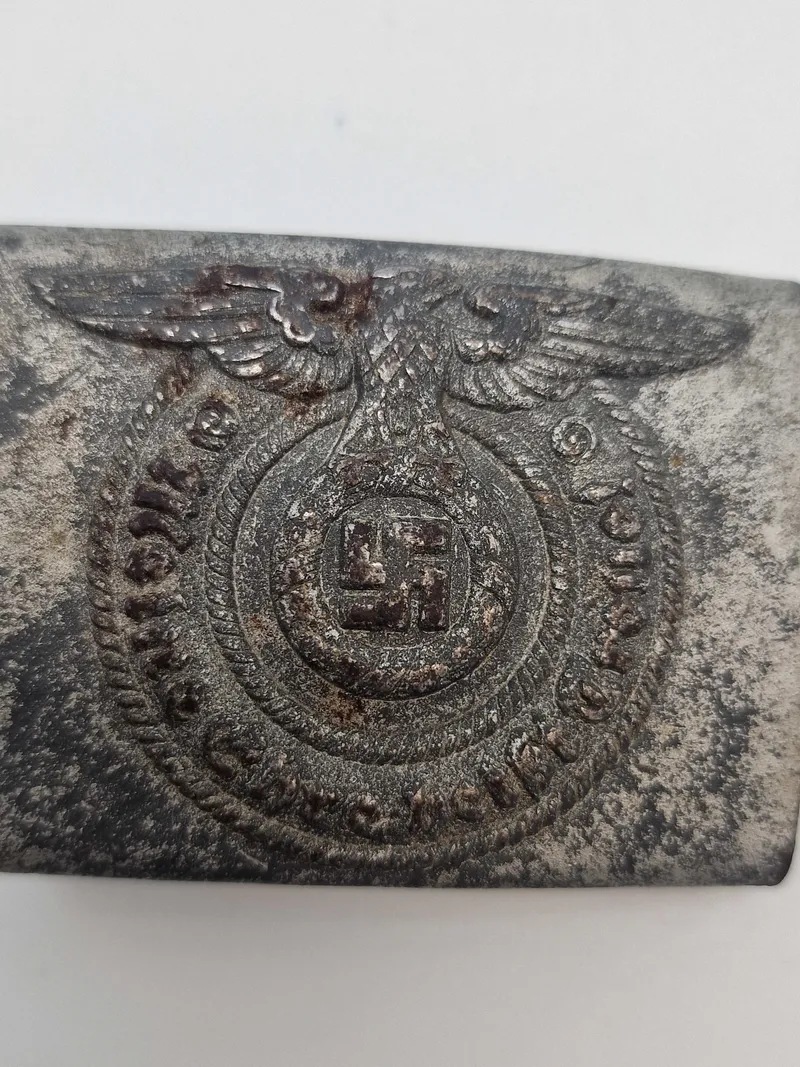 Originalt tysk Waffen-SS bæltespænde, den type Frikorps Danmark fik udleveret  
f