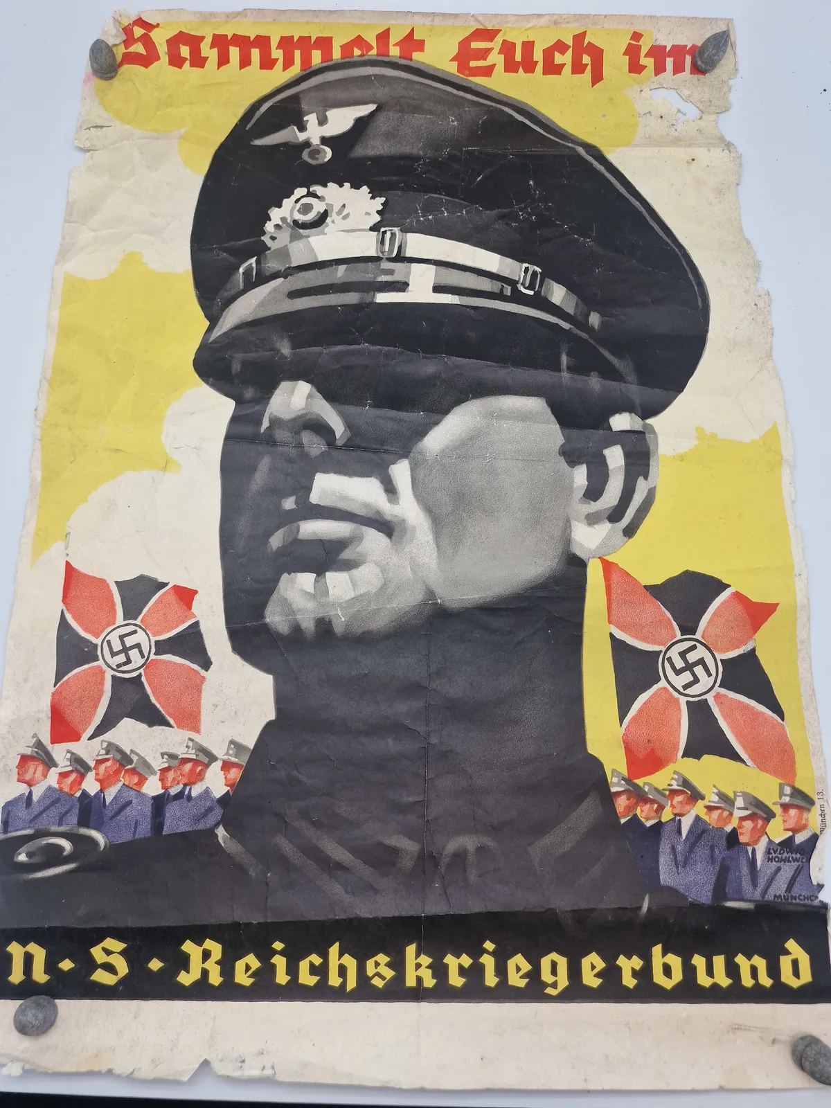 Sjælden original tysk plakat - NS reichkriegerbund