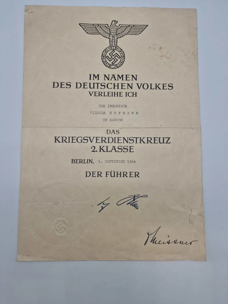 Originalt urkunde for KVK
