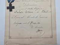 Originalt Italian Cross for War Merit med papirer